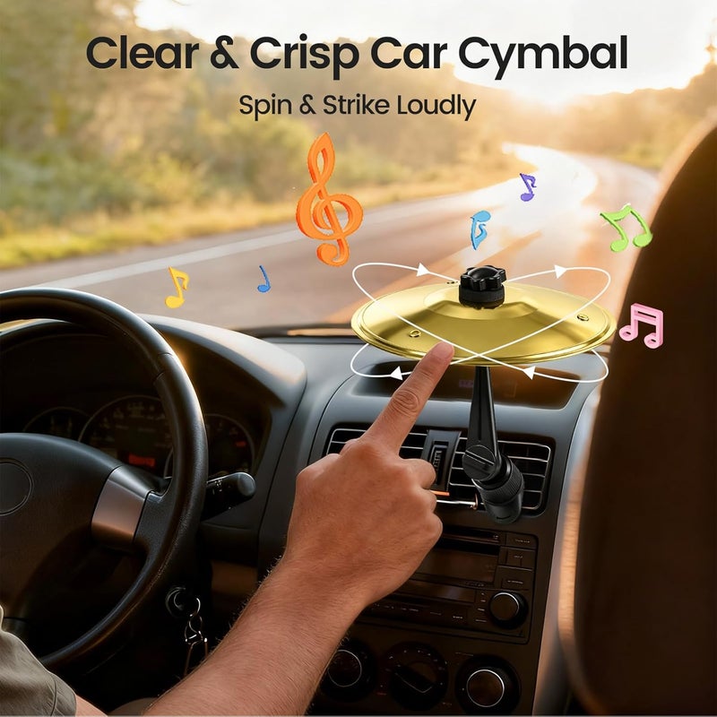 heetipuk 2026 Upgraded Mini Car Cymbal Air Vent Drum,Valentines Day Gifts for Him Mens Boyfriend,Funny White Elephant Gifts, Non-Blocking Car Crash Cymbals,Music Lovers, Family & Friends Ride Cymbals - Image 4